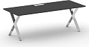 Стол руководителя Кросс (Cross) CRF.SR-3 Черный/Нерж. сталь
