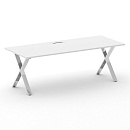 Стол руководителя Cross CRF.SR-3 Белый/Нерж. сталь Стол руководителя Cross CRF.SR-3 Белый/Нерж. сталь