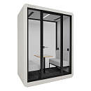 Двухместная акустическая кабина LWOP DOUBLE Белый/Задняя стенка стекло