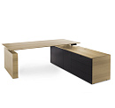 Стол письменный с тумбой Tesla 110 102 ECL-L BL Светлый Эвкалипт/Черный
