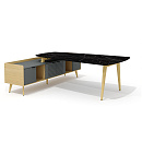 Стол для переговоров Remo Rem-210.1+Rem-35 Черный мрамор / Графит Стол для переговоров Remo Rem-210.1+Rem-35 Черный мрамор / Графит