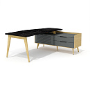 Стол руководителя Remo Rem-200.1R+Rem-33R Черный мрамор / Графит Стол руководителя Remo Rem-200.1R+Rem-33R Черный мрамор / Графит