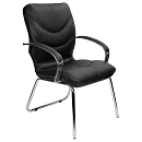 Кресло посетителя Multi-office Leeds Chrome D Кожа черная