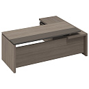 Стол руководителя с брифинг-приставкой боковой левый U.RUS РС 127 Дуб Виченца/Лава серая