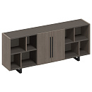 Шкаф низкий полузакрытый греденция U.RUS РС 332 Дуб Виченца/Лава серая