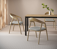 Стул Бридж AL 102 Ткань рогожка Лайт Грей / Орех натуральный Стул Бридж AL 102 Ткань рогожка Лайт Грей / Орех натуральный