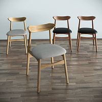 Стул Джеро AL 104 Ткань рогожка Лайт Грей / Орех натуральный Стул Джеро AL 104 Ткань рогожка Лайт Грей / Орех натуральный