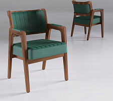 Стул Norman AL 501 Экокожа Dark green / Орех темный