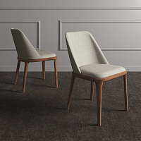 Стул Bruno AL 502 Ткань Soft-beige / Орех темный