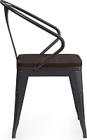 Металлический стул West Wood AL 404 МW Металл Черный матовый / Вяз темный