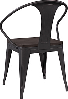 Металлический стул West Wood AL 404 МW Металл Черный матовый / Вяз темный