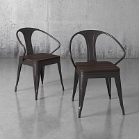 Металлический стул West Wood AL 404 МW Металл Черный матовый / Вяз темный