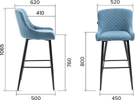 Барный стул Nico Fabric Ткань голубая Барный стул Nico Fabric Ткань голубая
