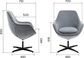 Обеденное кресло Rocky Fabric Ткань серая Обеденное кресло Rocky Fabric Ткань серая