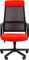 Кресло руководителя Chairman 590 Сетка черная / Ткань красная