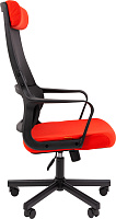 Кресло руководителя Chairman 590 Сетка черная / Ткань красная