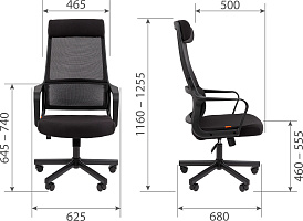 Кресло руководителя Chairman 590 Сетка черная / Ткань красная