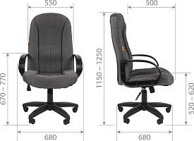 Кресло руководителя Chairman 685 Ткань черная 10-356