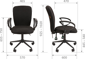 Кресло персонала Chairman 9801 Ткань голубая