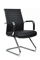 Кресло посетителя RivaChair Art RCH 6015G Экокожа черная