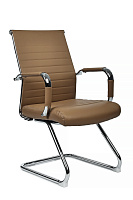 Кресло посетителя RivaChair Art RCH 6015G Экокожа коричневая