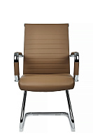 Кресло посетителя RivaChair Art RCH 6015G Экокожа коричневая