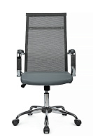 Кресло персонала RivaChair Art RCH 6017H PU Сетка / Экокожа серая