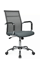 Кресло персонала RivaChair Art RCH 6017M PU Сетка / Экокожа серая