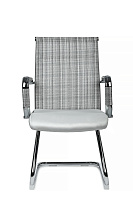 Кресло посетителя RivaChair Art RCH 6017G Сетка / Ткань cеро-белая