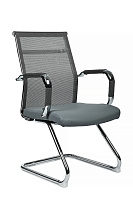 Кресло посетителя RivaChair Art RCH 6017G PU Сетка / Экокожа серая