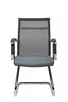 Кресло посетителя RivaChair Art RCH 6017G PU Сетка / Экокожа серая