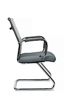 Кресло посетителя RivaChair Art RCH 6017G PU Сетка / Экокожа серая