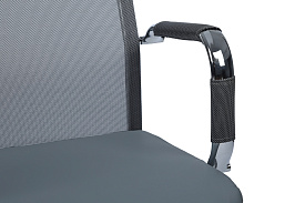 Кресло посетителя RivaChair Art RCH 6017G PU Сетка / Экокожа серая