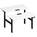 Рабочая станция на электроприводе с заглушками Elevo А2 ЧР 102 БП Белый премиум / Черный гладкий Рабочая станция на электроприводе с заглушками Elevo А2 ЧР 102 БП Белый премиум / Черный гладкий