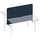 Экран настольный фронтальный тканевый с кабель-каналом Elevo А2 ЧР 447.02 BA40 Ткань Bahama denim / Черный гладкий Экран настольный фронтальный тканевый с кабель-каналом Elevo А2 ЧР 447.02 BA40 Ткань Bahama denim / Черный гладкий