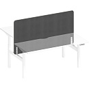 Экран настольный фронтальный тканевый с кабель-каналом Elevo А2 БГ 448.01 BA50 Ткань Bahama grey / Белый гладкий Экран настольный фронтальный тканевый с кабель-каналом Elevo А2 БГ 448.01 BA50 Ткань Bahama grey / Белый гладкий