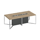 Стол для переговоров 2-секционный Speech СП 103 ДС АР АР ХР Дуб Гладстоун светлый / Антрацит / Антрацит