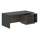 Стол руководителя с тумбой Velion VCT 2190(R) Яшма черная / Дуб Сильвер Стол руководителя с тумбой Velion VCT 2190(R) Яшма черная / Дуб Сильвер