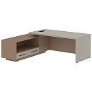 Стол руководителя с тумбой Velion VCT 2119(L) Аметист пепельный / Кобра Стол руководителя с тумбой Velion VCT 2119(L) Аметист пепельный / Кобра