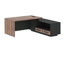 Стол руководителя с тумбой Velion Veneer VRCT 1919(R) Американский орех / Яшма черная Стол руководителя с тумбой Velion Veneer VRCT 1919(R) Американский орех / Яшма черная