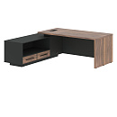 Стол руководителя с тумбой Velion Veneer VRCT 2119(L) Американский орех / Яшма черная Стол руководителя с тумбой Velion Veneer VRCT 2119(L) Американский орех / Яшма черная