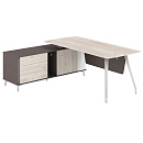 Стол руководителя на опорной тумбе Sirio SR.101.DN.WF.L Дуб Тоскана / Вольфрам Стол руководителя на опорной тумбе Sirio SR.101.DN.WF.L Дуб Тоскана / Вольфрам