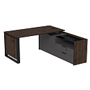 Стол на опорной двусоставной тумбе Magnetic 15СОЛД.1609 Брауни/Graphit/Черный