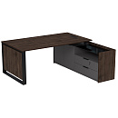 Стол на опорной двусоставной тумбе Magnetic 15СОЛД.1810 Брауни/Graphit/Черный