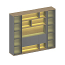 Шкаф комбинированный с подсветкой ION ИН 333 ГР Дуб Грейдж