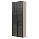 Шкаф высокий Aston AS-47 Серый кварц / Мокко / Стекло тонированное рифленое 