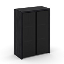 Шкаф средний широкий Корнер (Corner) COR.ST-2.4R Каштан Тоскана/Черный/Серый
